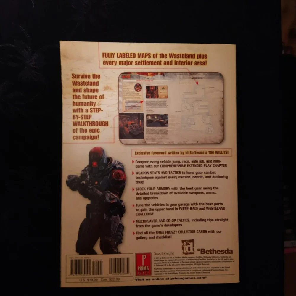 Guide Rage Prima Official Game by David Knight Maps Walkthrough Bethesda 2011